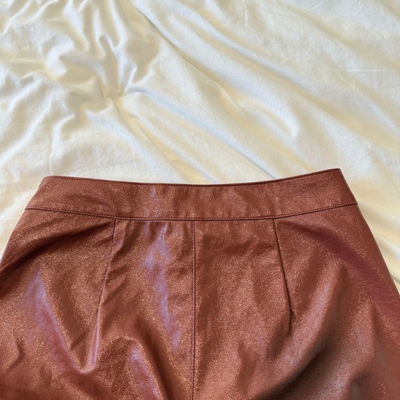 Wilfred Tempest Pant | High-Rise Italian Vinyl Coated Pants in Copper Brown - Picture 13 of 14